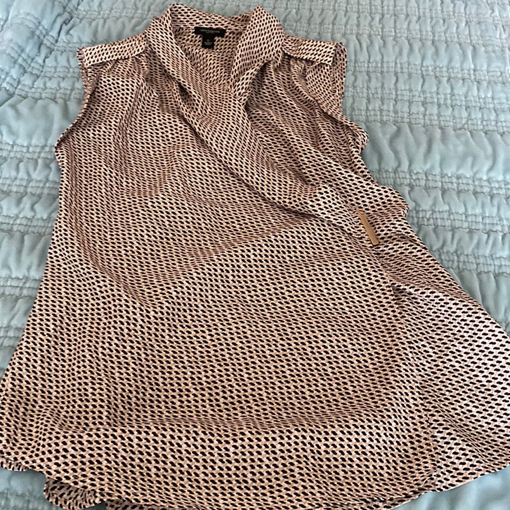 Ann Taylor short-sleeve wrap/ button top